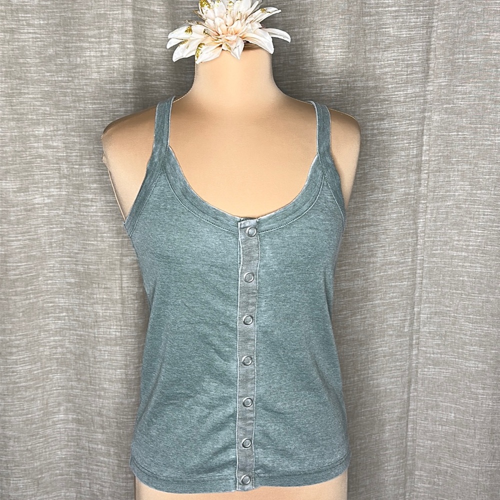 Revolve Chaser Sage Green Ribbed Tank szS